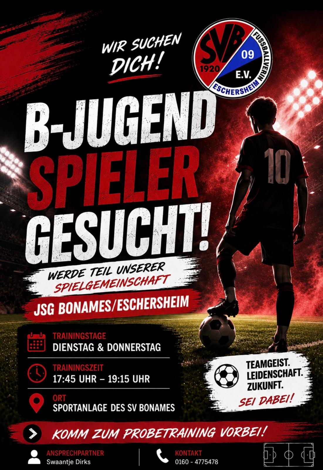 B.Junioren Spieler für unser JSG Bonames/Eschersheim gesucht